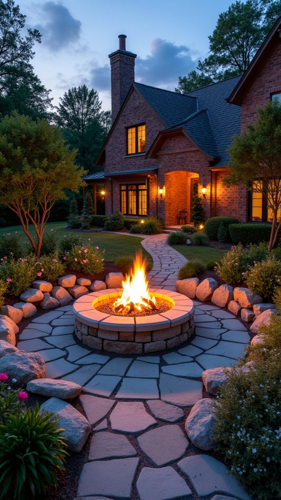 natural stone fire pit