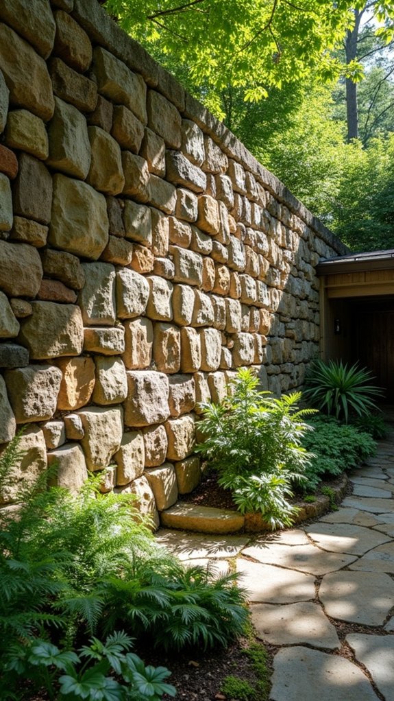natural stone garden barrier