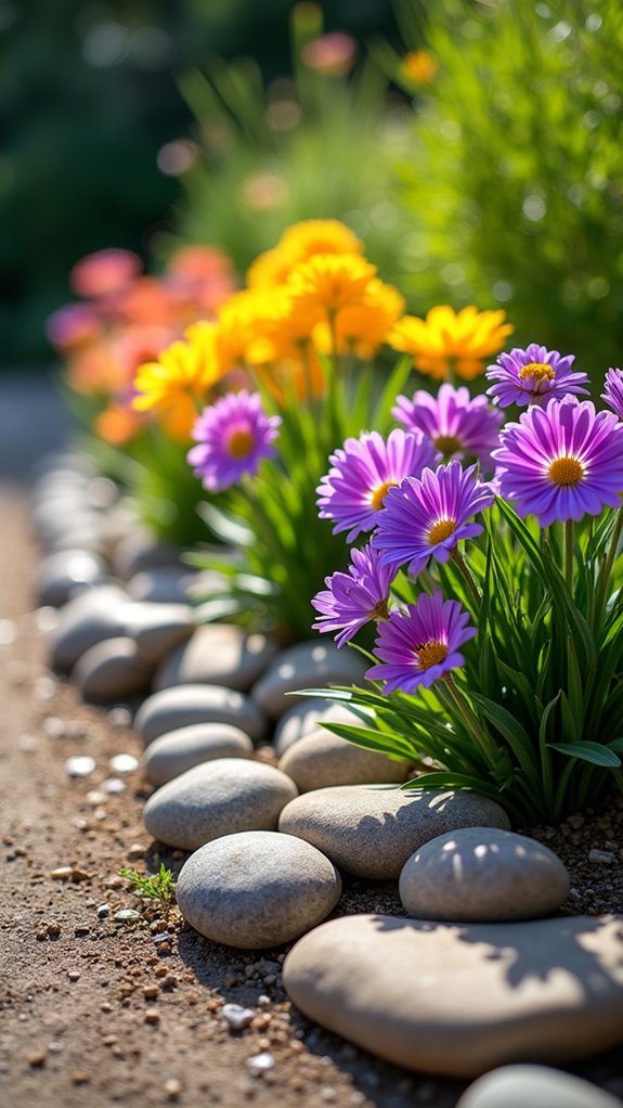 natural stone garden border