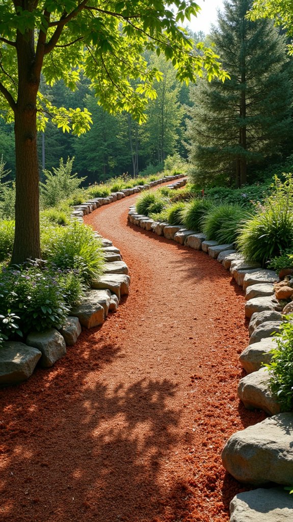 natural stone mulch borders