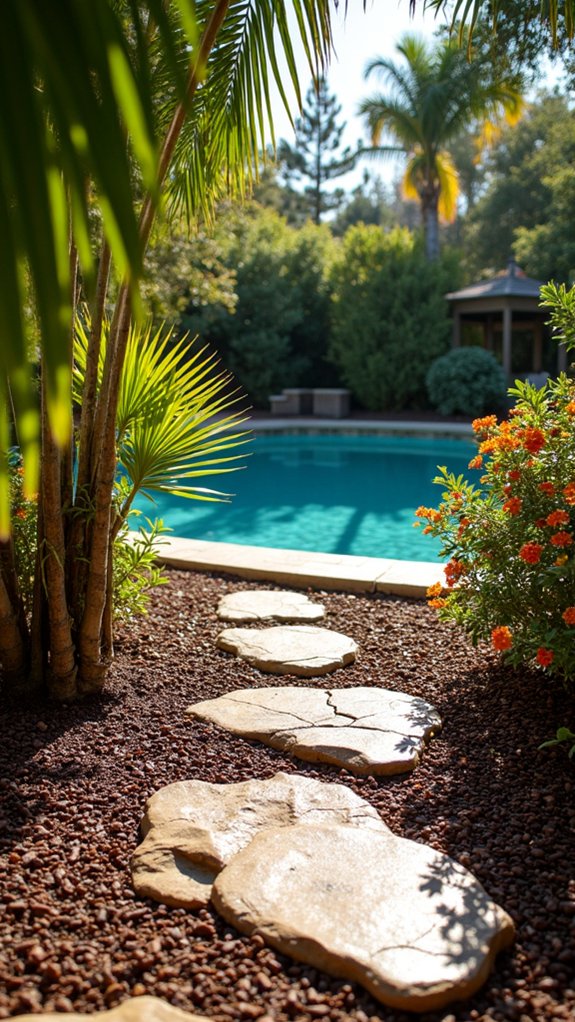 natural stone mulch pathways