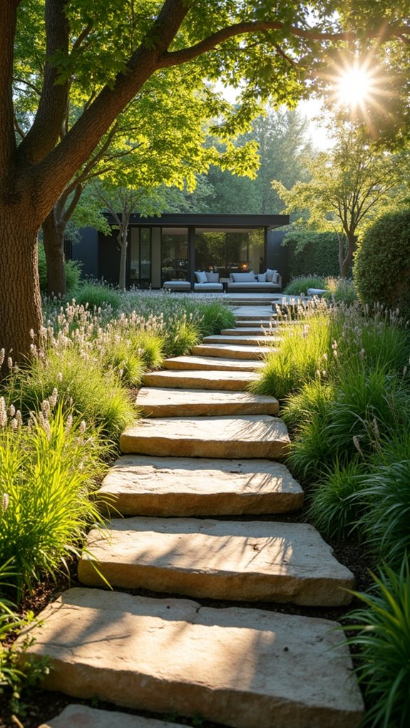 natural stone pathway creation