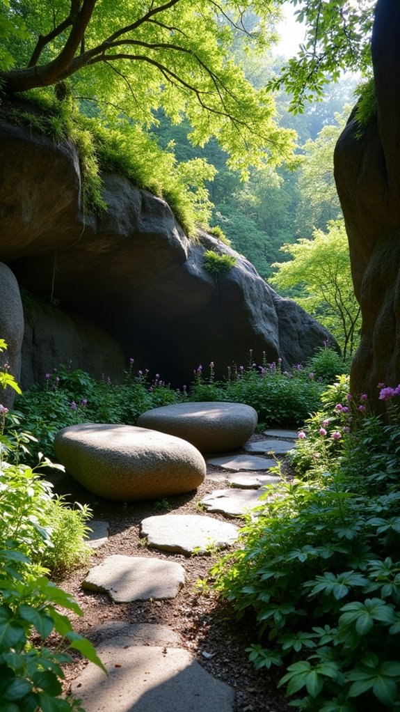 natural stone seating area