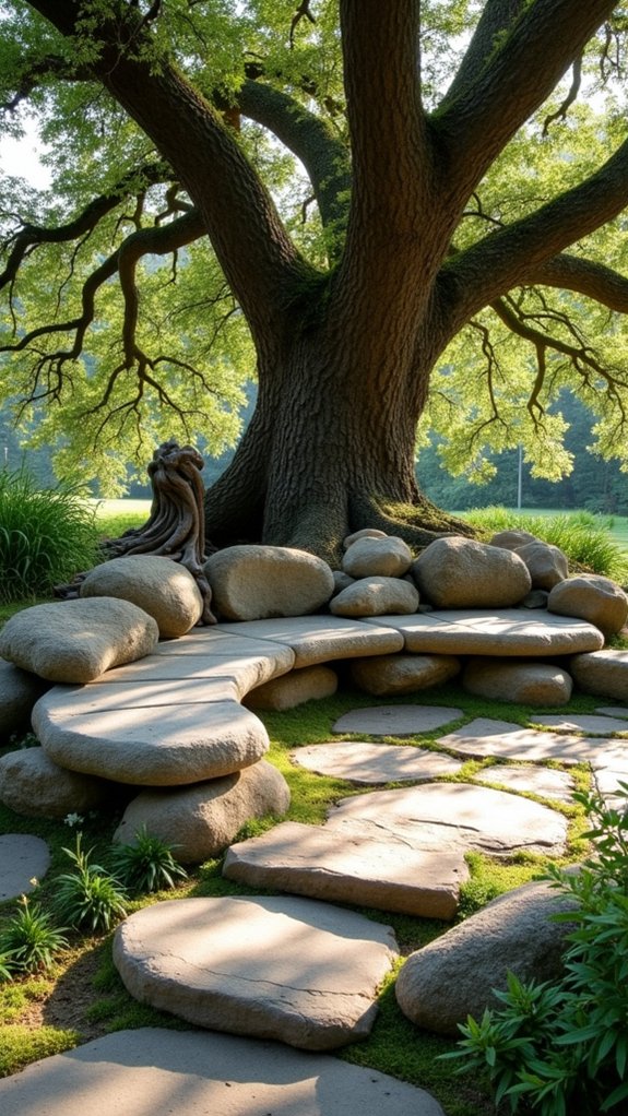 natural stone seating areas