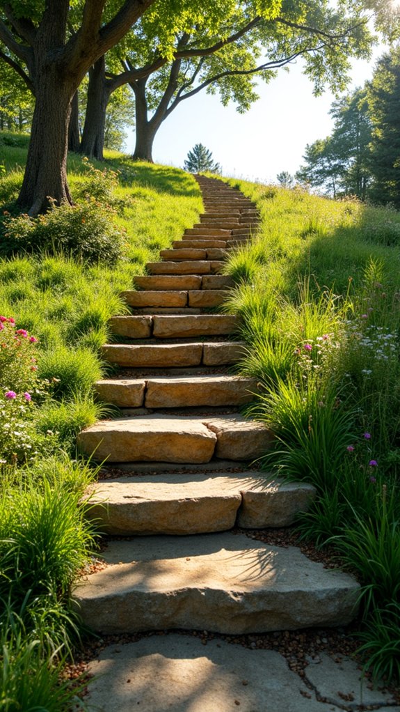 natural stone step pathway