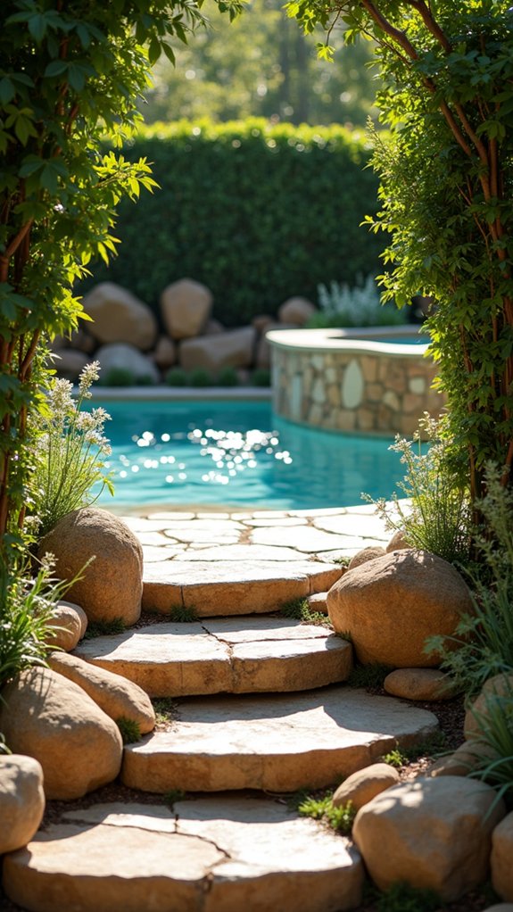 natural stone steps enhance