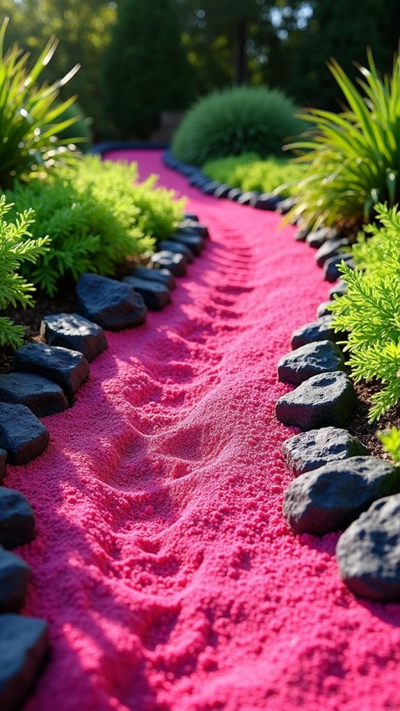 neon mulch dark rock