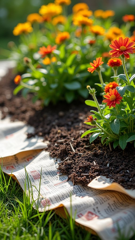 newspaper as weed barrier