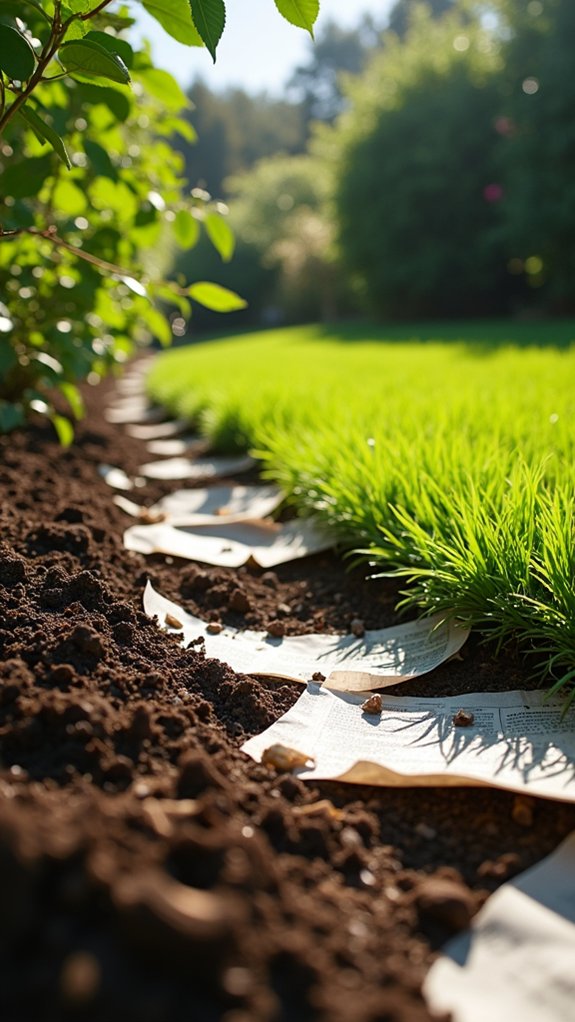 newspaper layer for weeds