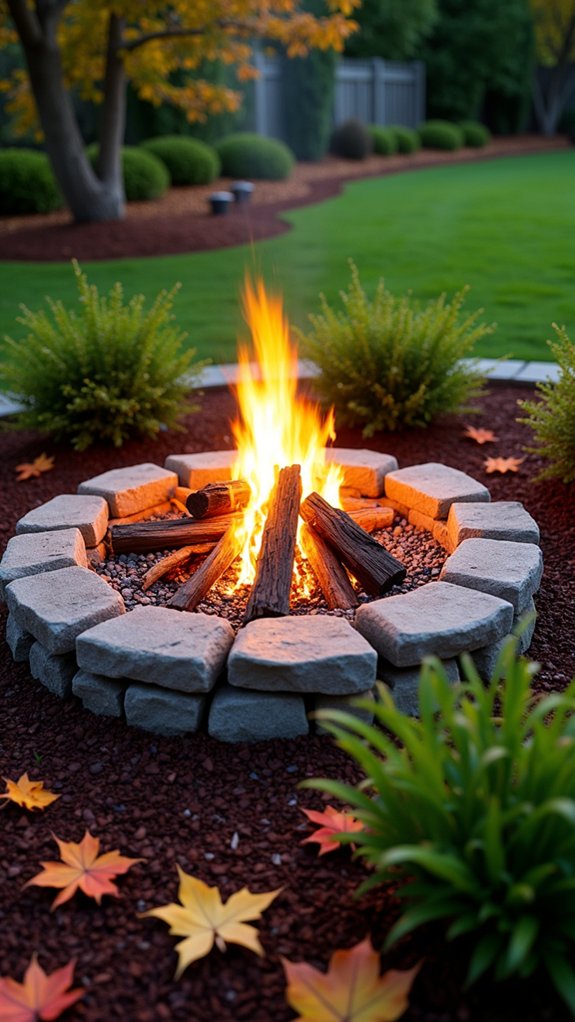 organic mulch enhances fire pit