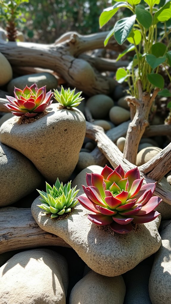organic succulent display arrangement