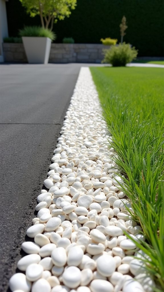 pebble border driveway enhancement