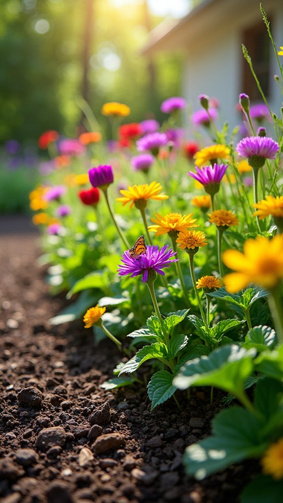 pollinator friendly native flower garden