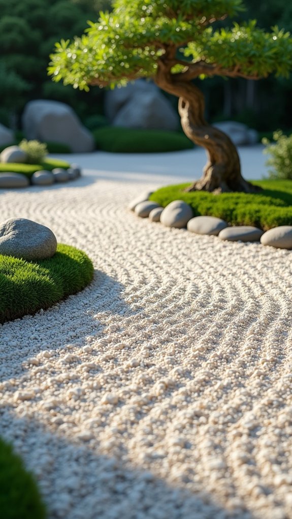 raked gravel tranquility retreat