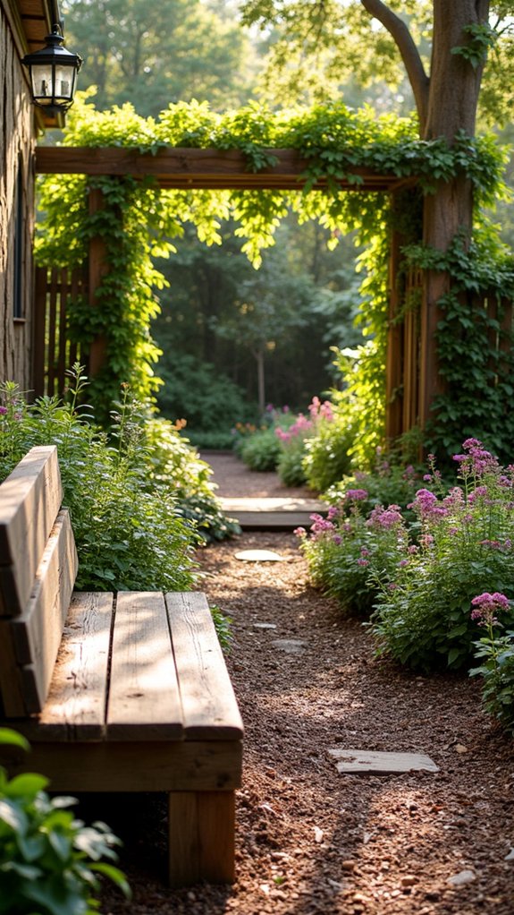 reclaimed wood garden features