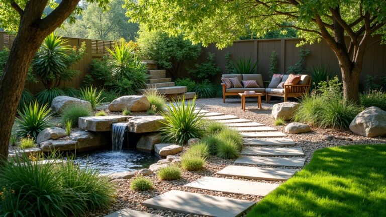 river rock backyard landscaping ideas