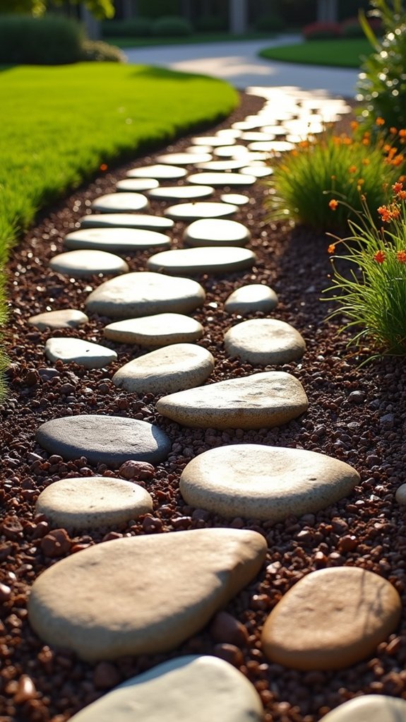 river rock driveway installation