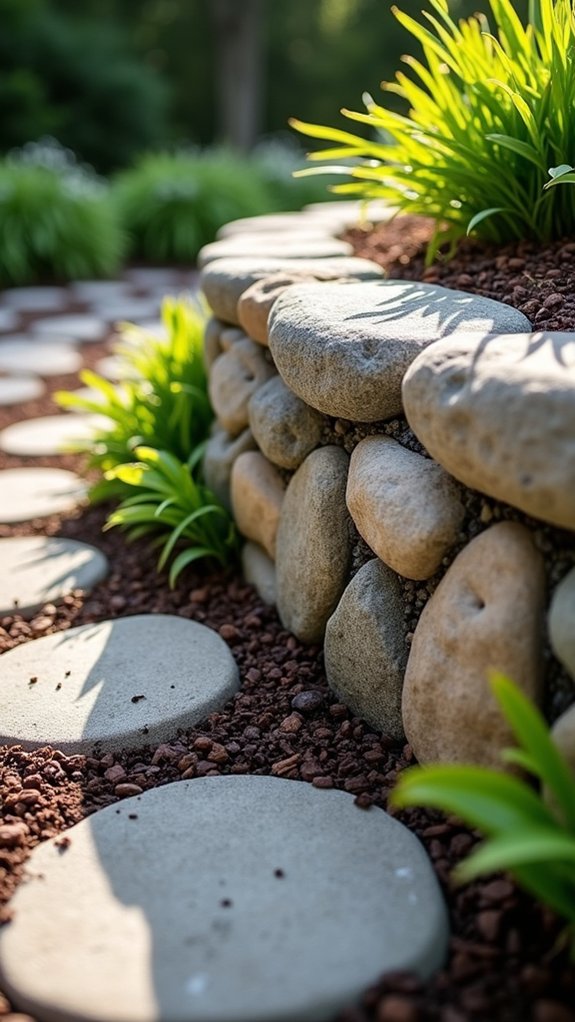 river rock enhances landscapes