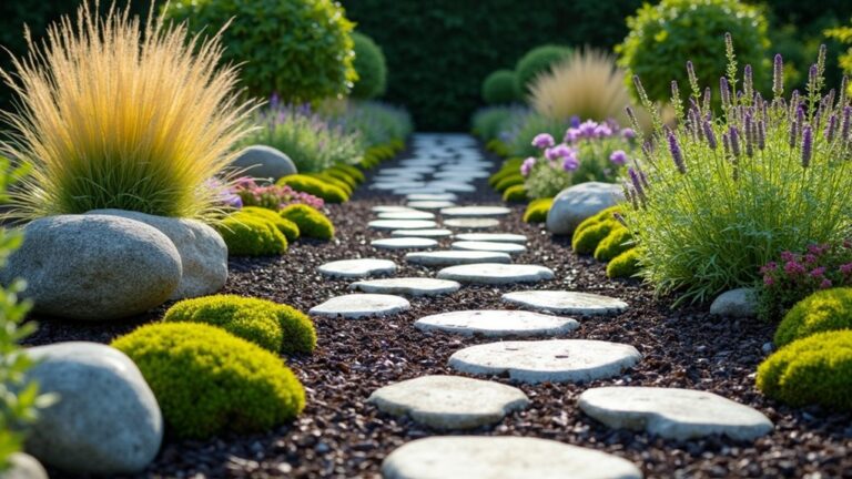 river rock mulch landscaping ideas