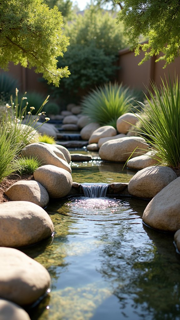 river rocks water feature