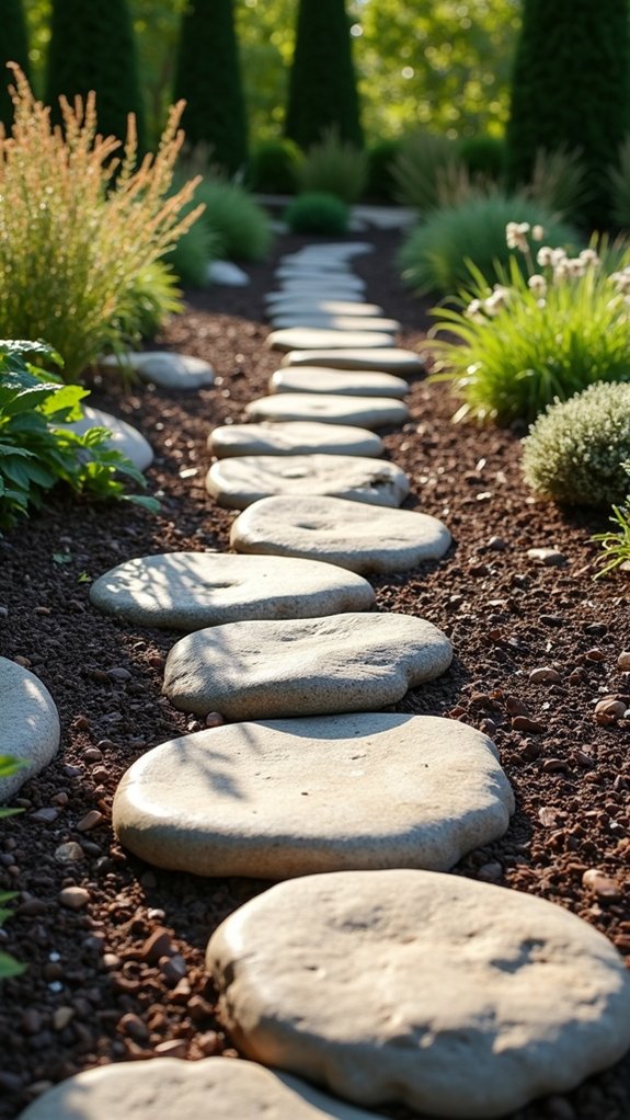 river stones enhance gardens