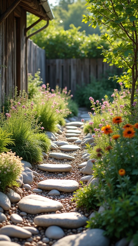river stones enhance landscaping aesthetics