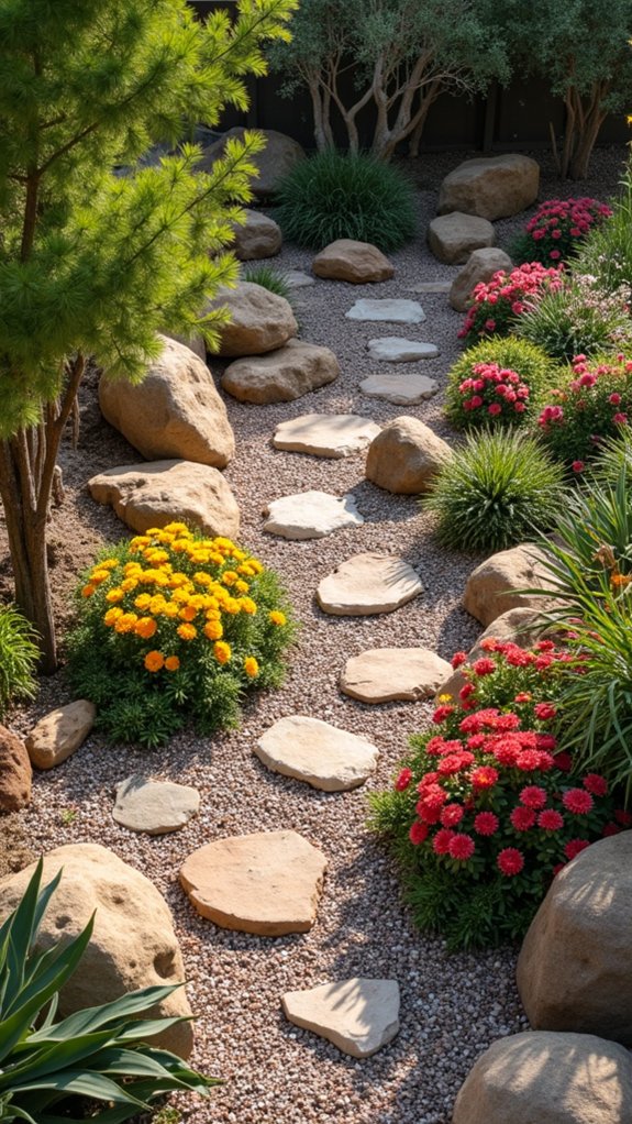 rock border for flower beds