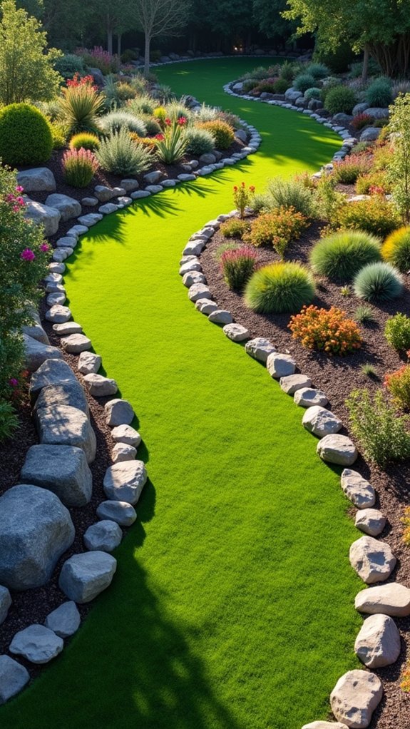 rock border garden enhancement
