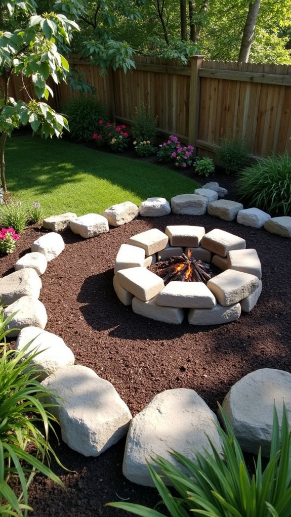 rock borders and mulch