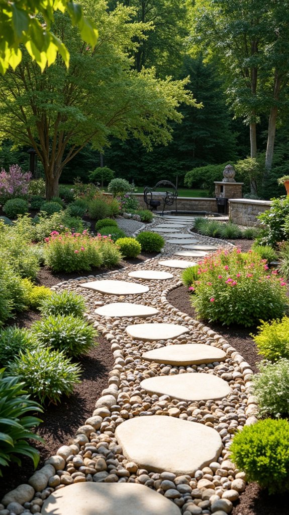 rock borders define spaces