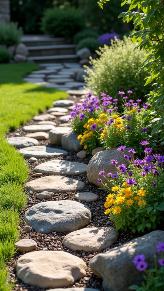 rock edging for flower beds