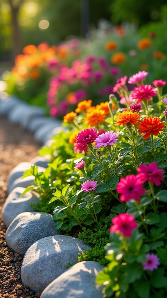 rock edging for flower beds