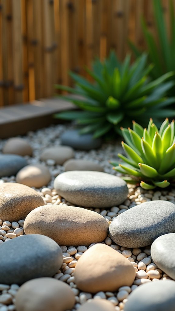 rock filled minimalist planters