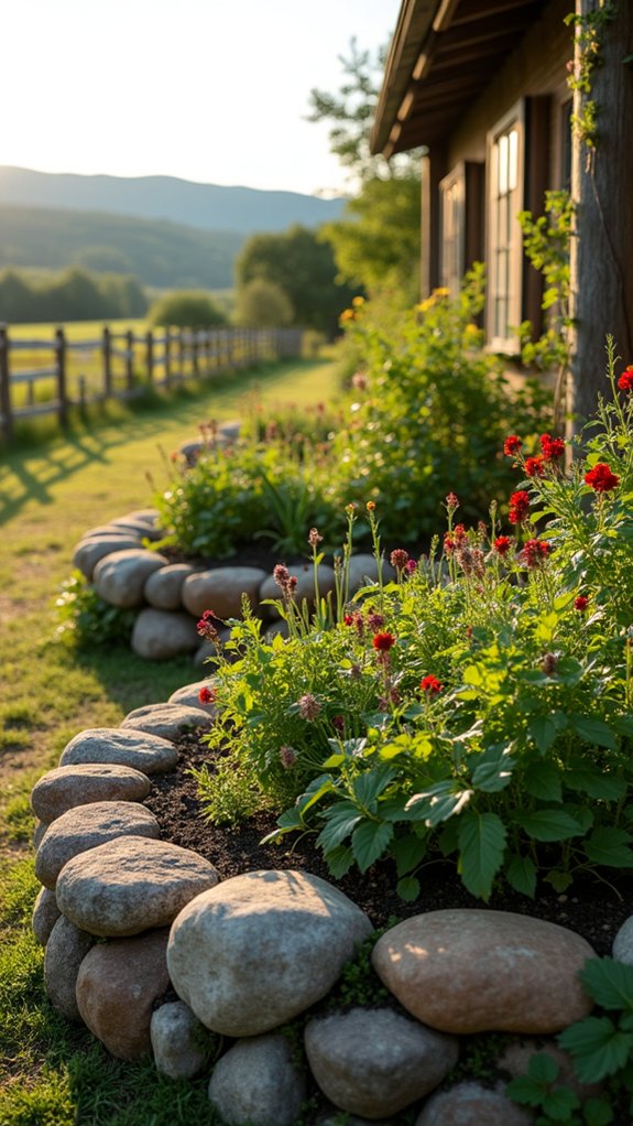 rock filled raised garden beds