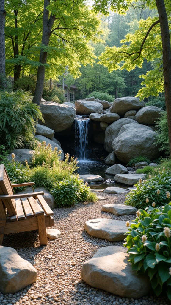 rock garden with plants