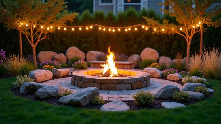 21 Gorgeous Rock Landscaping Ideas Around Fire Pits for Warm Nights rock landscaping for fire pits