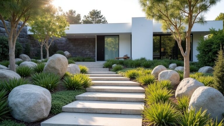 22 Beautiful Rock Landscaping Ideas for White Houses That Stand Out rock landscaping for white houses