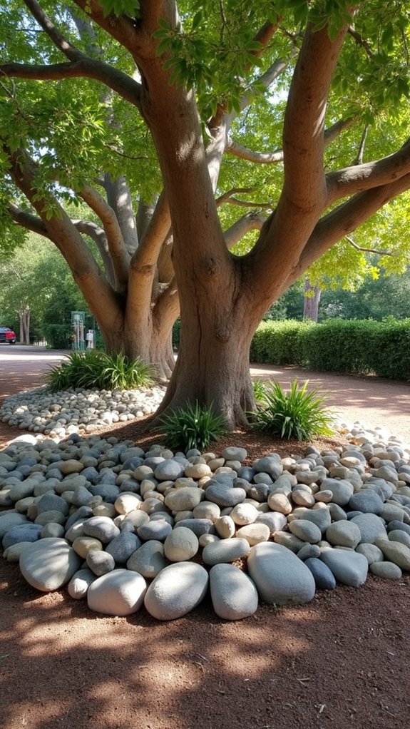 rock mulch enhances gardens