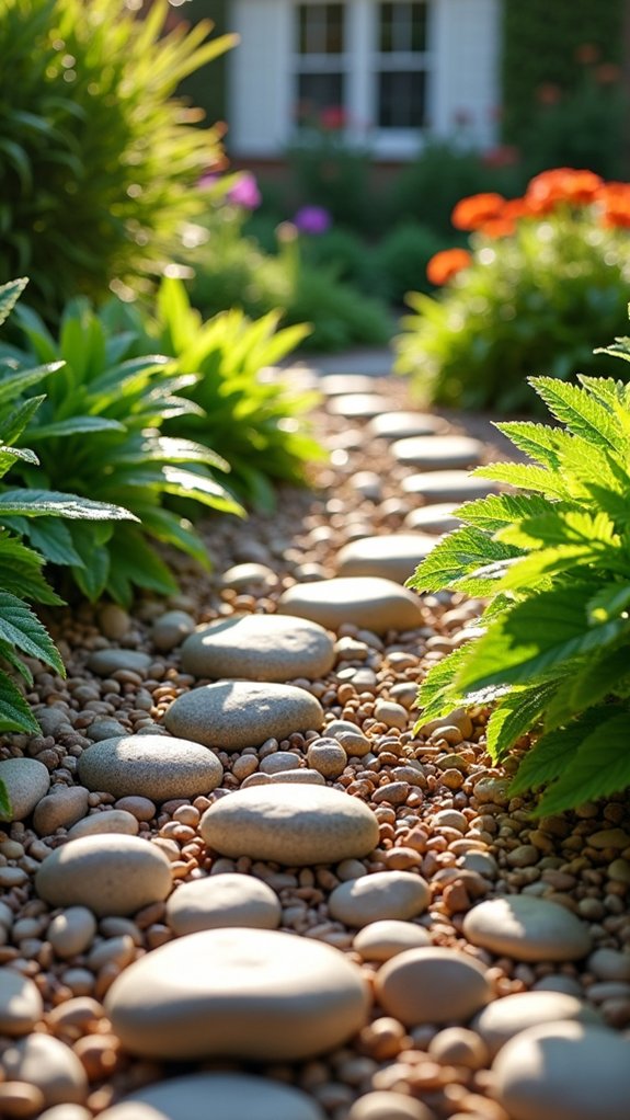 rock mulch enhances landscape