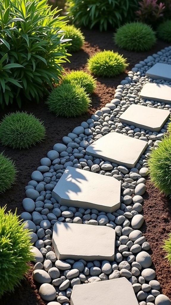 rock mulch enhances landscaping