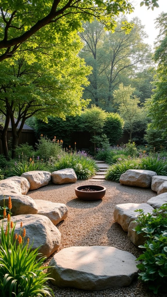 rock seating area design