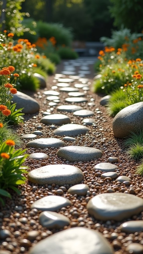 rock walkways enhance curb appeal