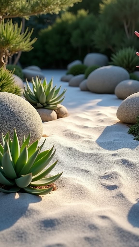 rocks and sand tranquility
