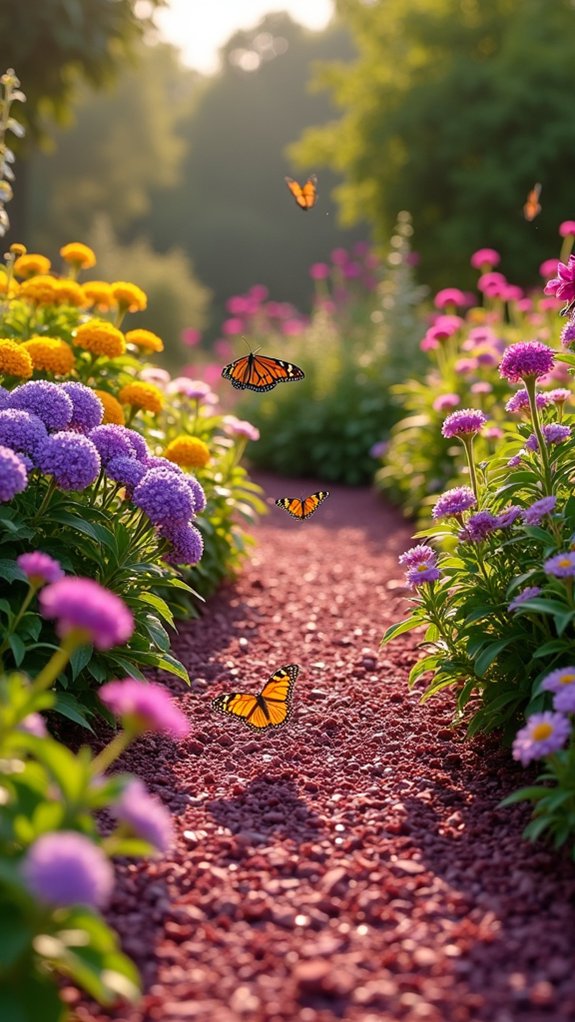 rubber mulch butterfly garden