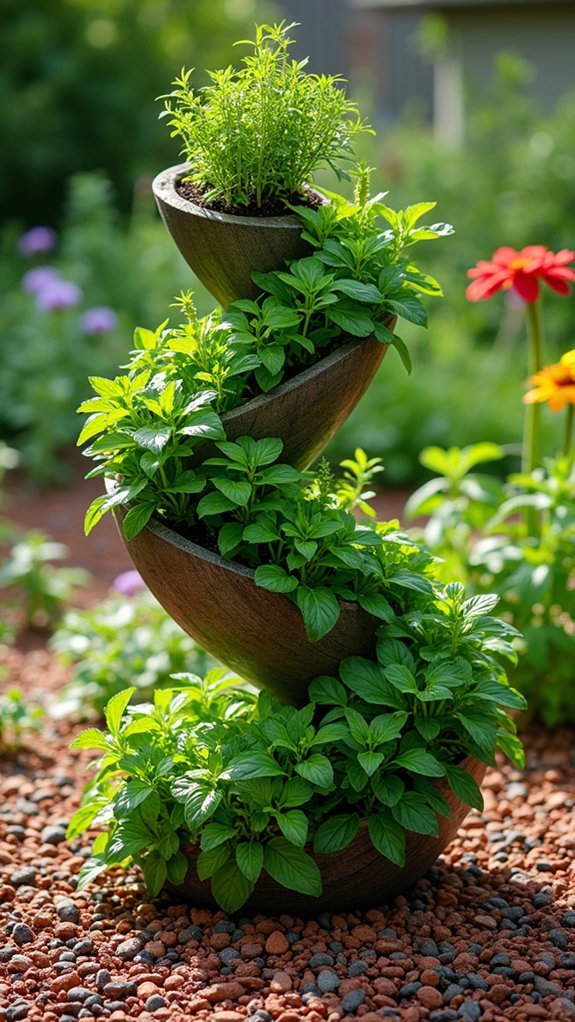 rubber mulch herb spiral
