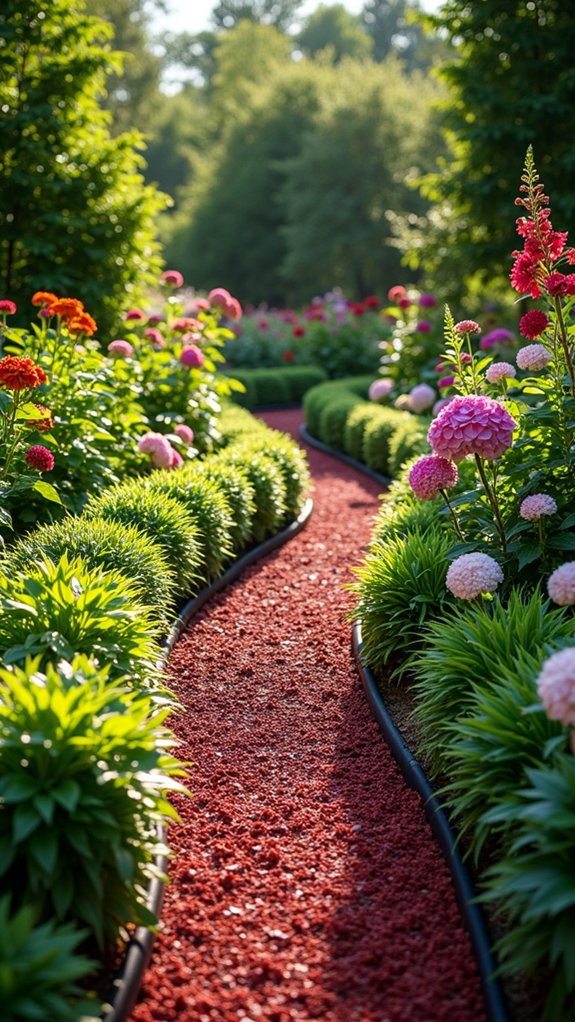 rubber mulch landscaping edging