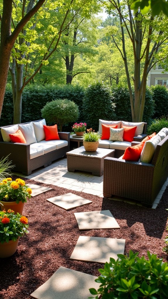 rubber mulch outdoor furniture base