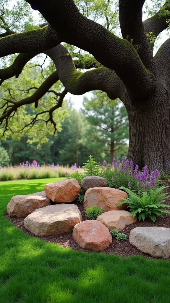 rustic boulder landscape enhancement