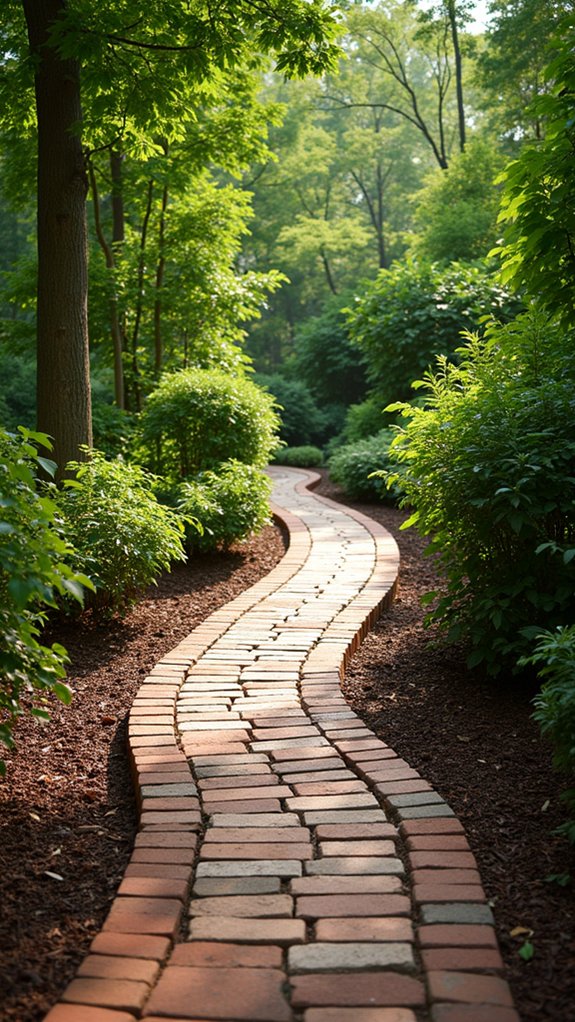 rustic brick garden pathways