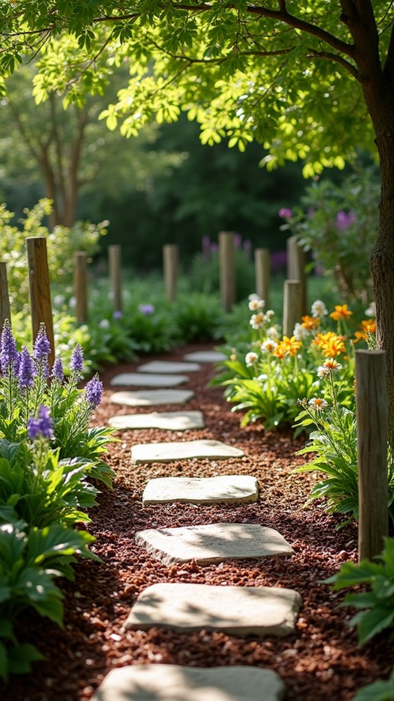 rustic cedar mulch borders